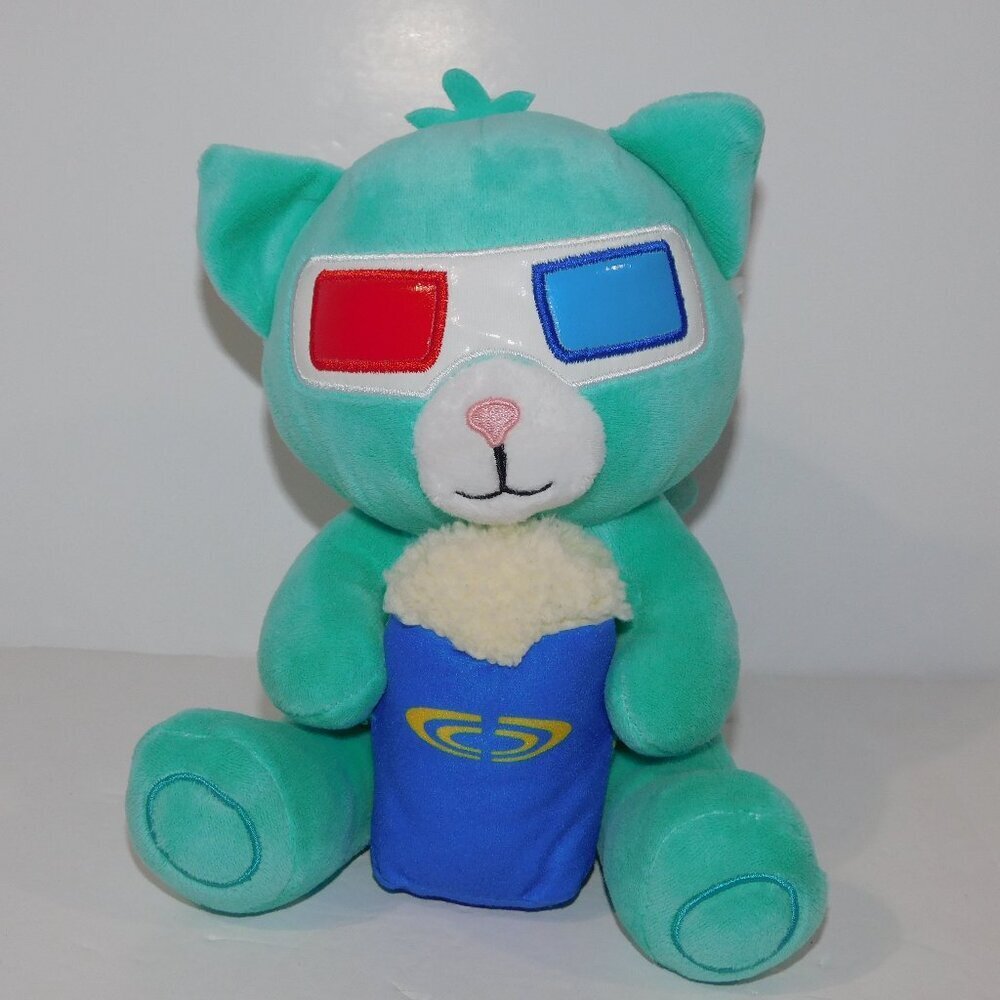 Cineplex Big Screen Buddies 7" Blue Cat Benji 3D Glasses Popcorn stuffed Plush